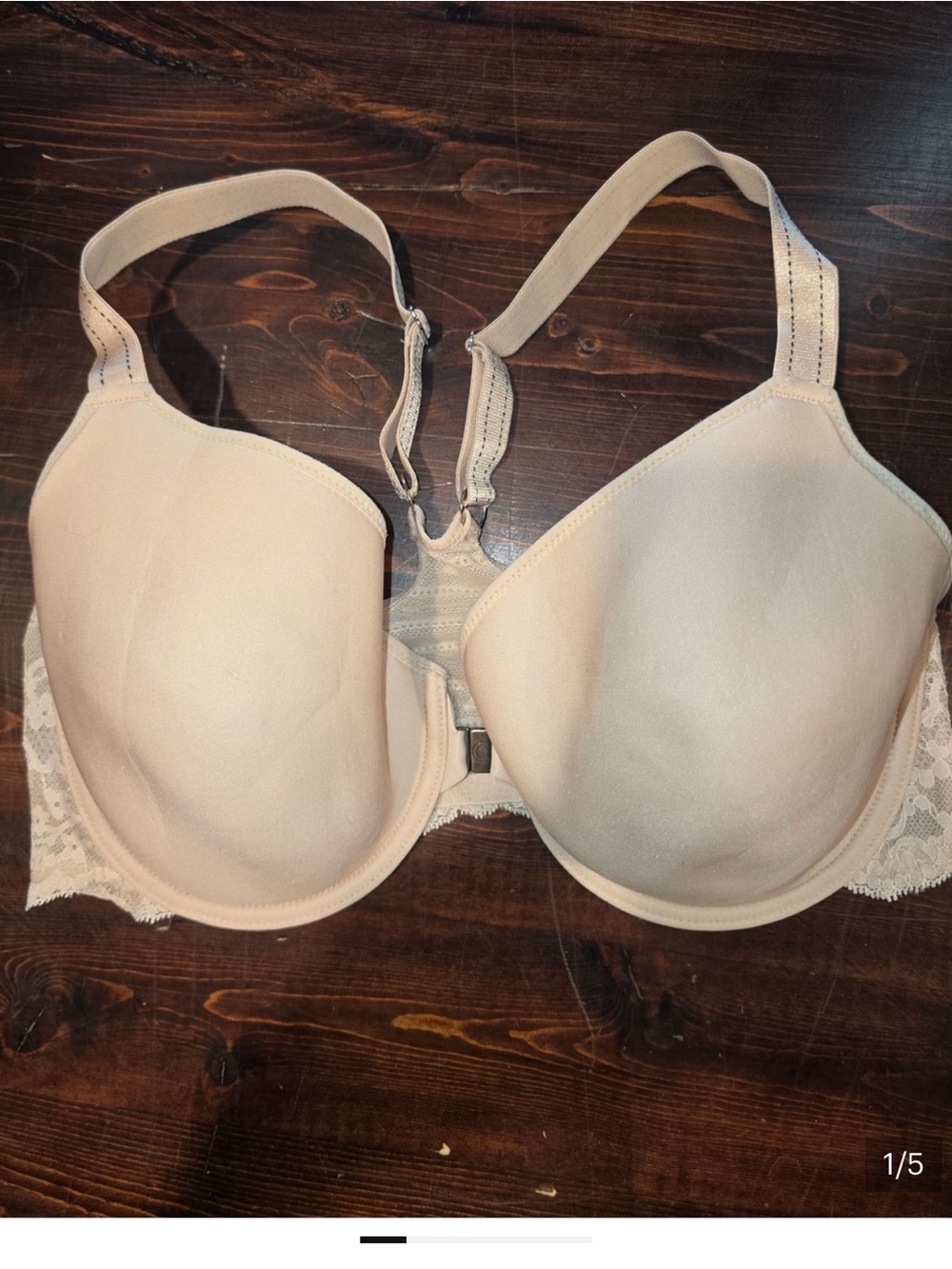 Chantelle Paris Nude Lace Back Front-Close Racerback Bra